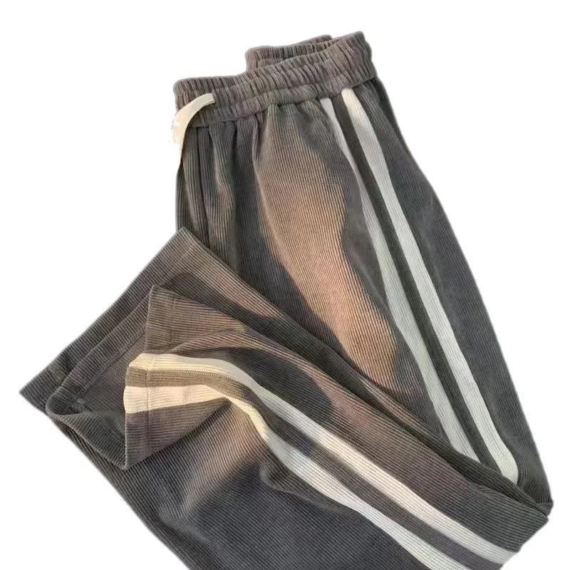 Spring Autumn Women's Corduroy Straight Leg Loose Fit Casual Pants Fashion Sporty High Street Style Drapey Long Trousers