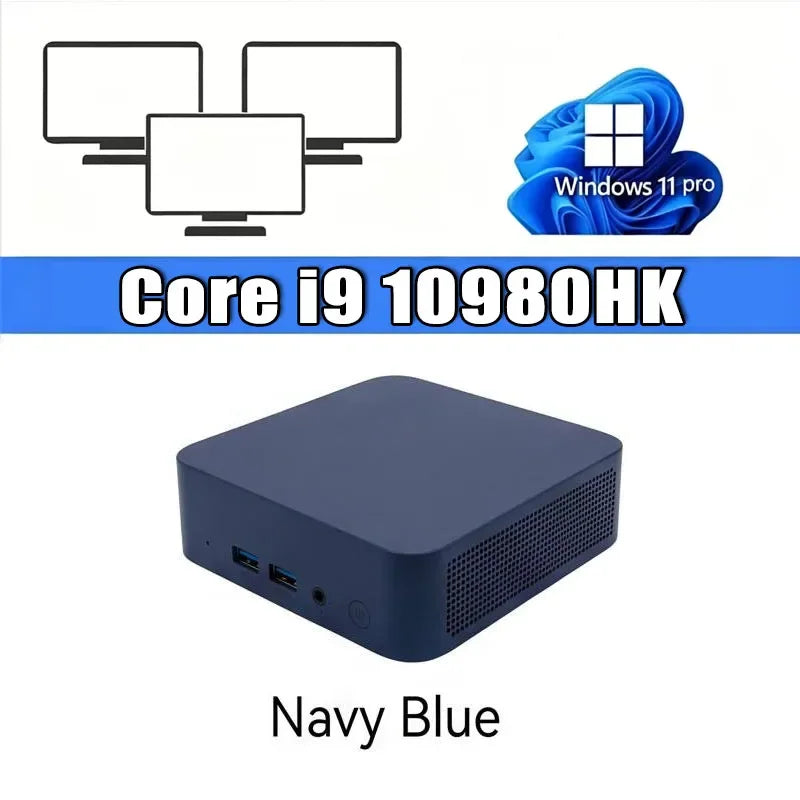 Mini PC Intel Core I9 10980HK Windows 11 Small Pocket Cmputer 16GB RAM 1/2TB SSD WIFI6 BT5.2 4K Desktop PC Gaming Computer