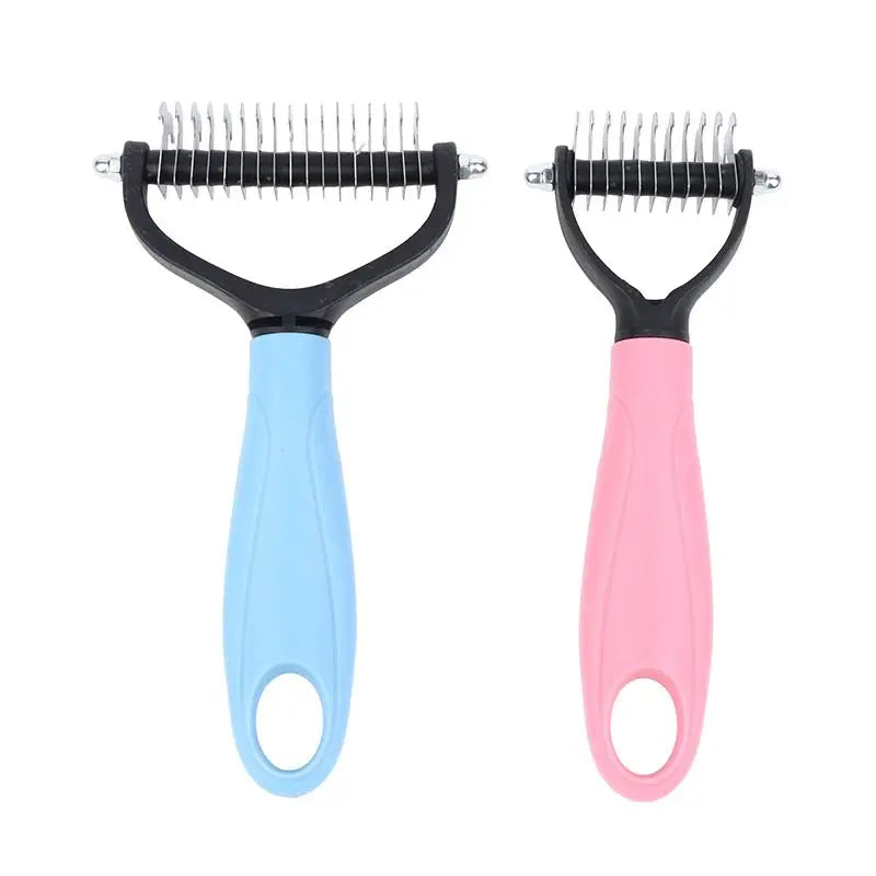 Two sided Pet Deshedding Brush Professional Hair Remover Comb for Dog Cat Grooming Use