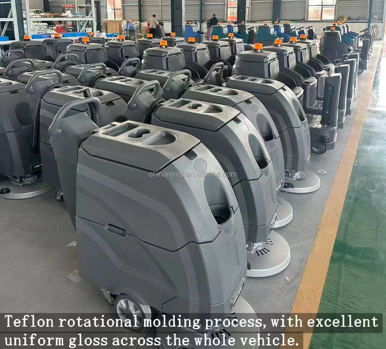 Battery Powered Floor Scrubber, Electric Walk Behind Washer for Tile and Concrete, Efficient Cleaning Machine