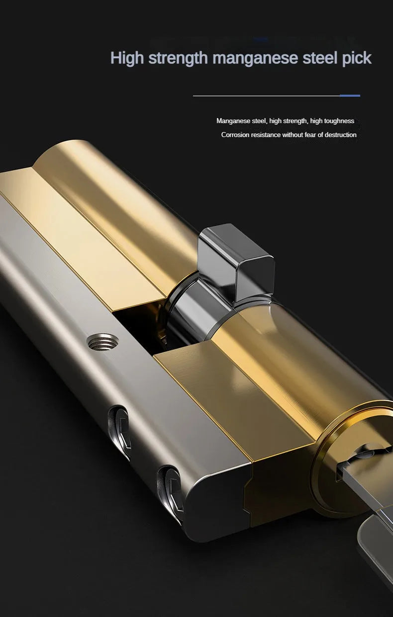 High Quality European Standard Cylinder Super C-level Anti-theft Door All Copper Lock Core, Household All Metal 8pcs Master Keys