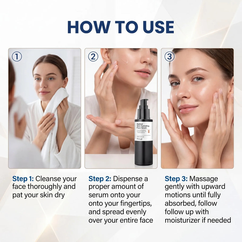 100ml Retinol Skin Booster Serum Hydrating Face Serum Fine Lines Shrinking Pores Firming Skincare Mild Ingredients Serum
