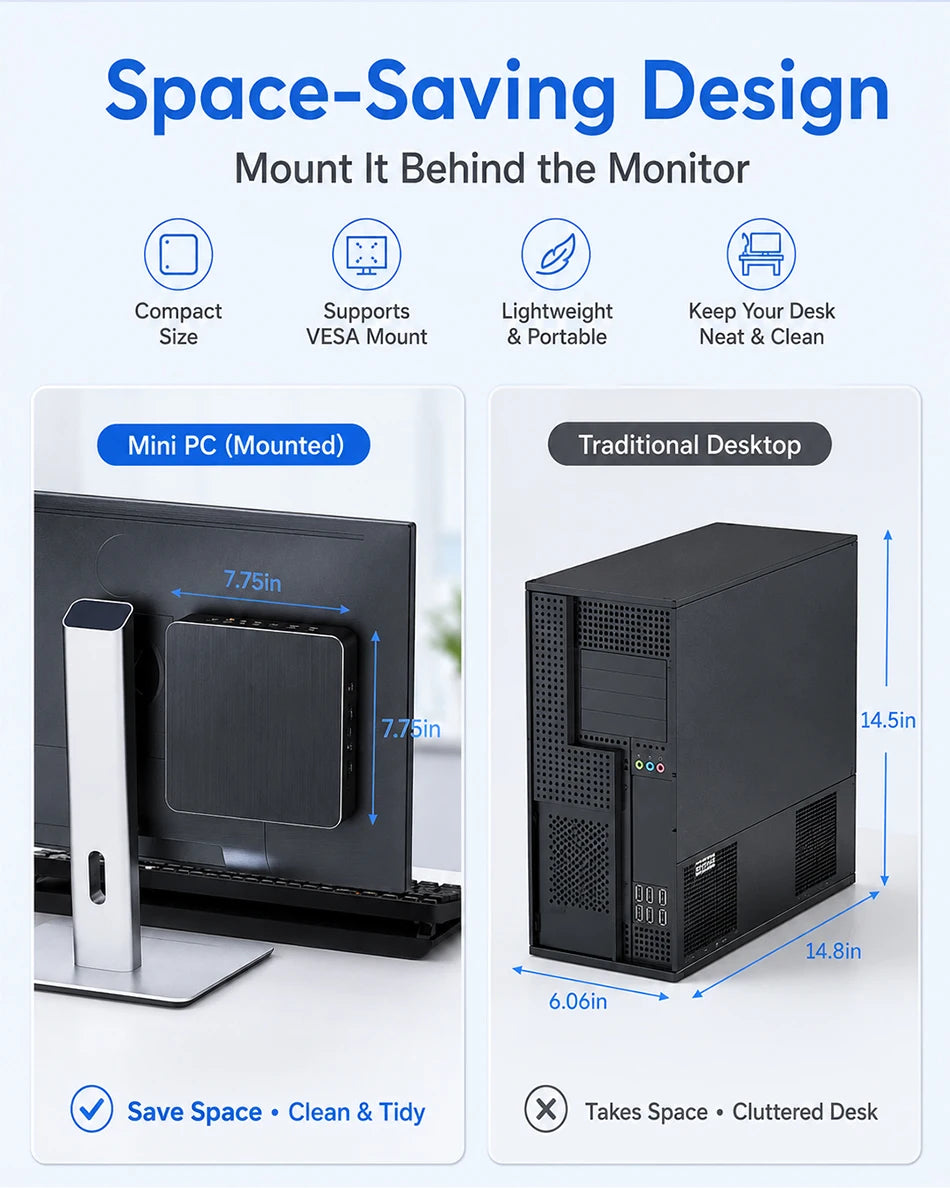 MSECORE Intel I9-11900H Mini PC Windows 11 Gaming Desktop Computer Portable PC Office HTPC Barebone System NVME 4K WIFI6E BT5.3