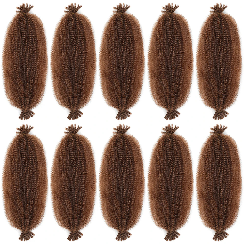 1-8 Packs Afro Twist Hair#4 30 350 12 16 inch Springy Marley Twist Braiding Hair Pre-Separated Kinkys Bulk Hair for Locs Crochet