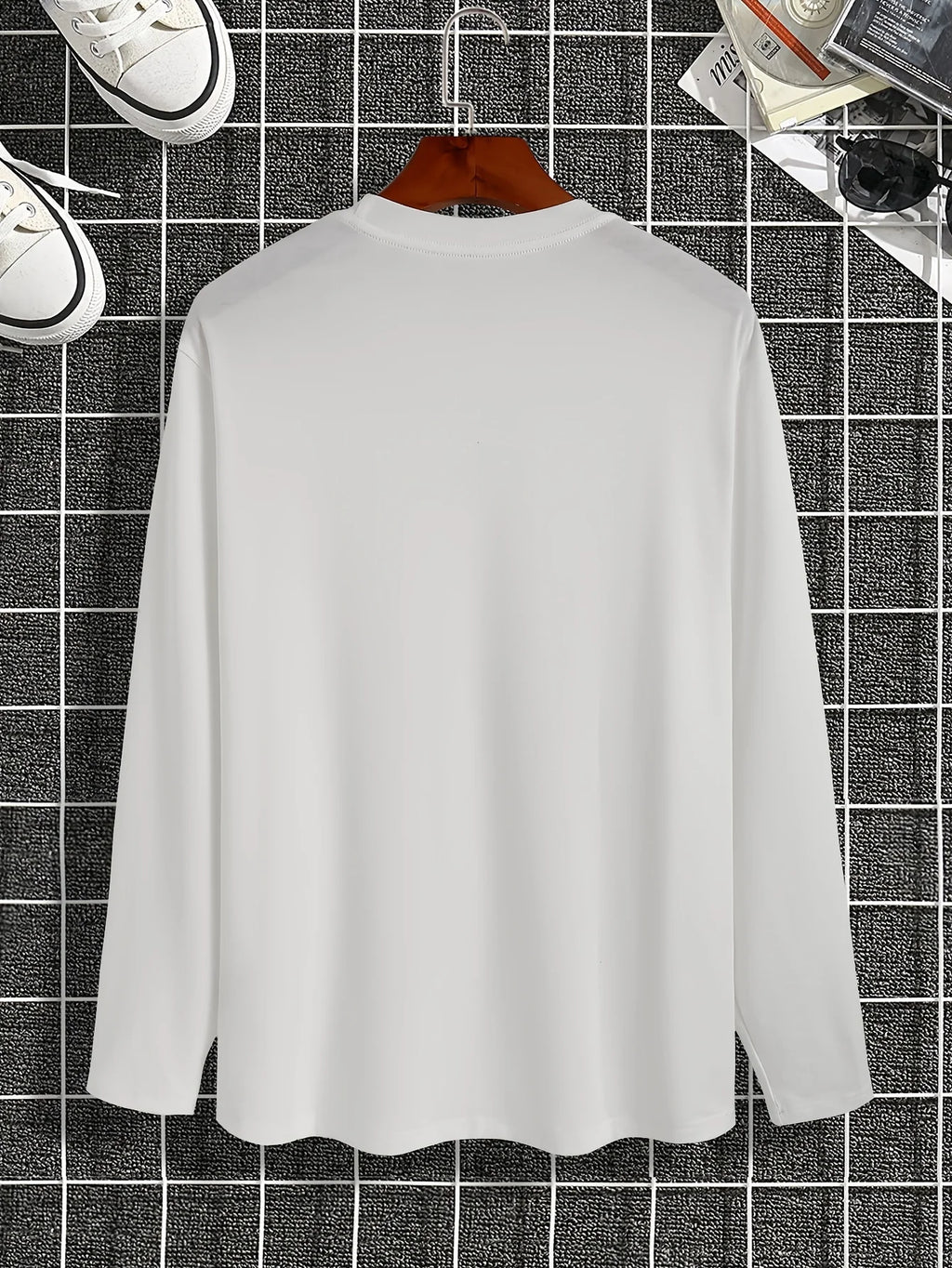 Men's 100% pure cotton summer loose comfortable casual  NEW YORK print large round neck  long sleeve T-shirt top
