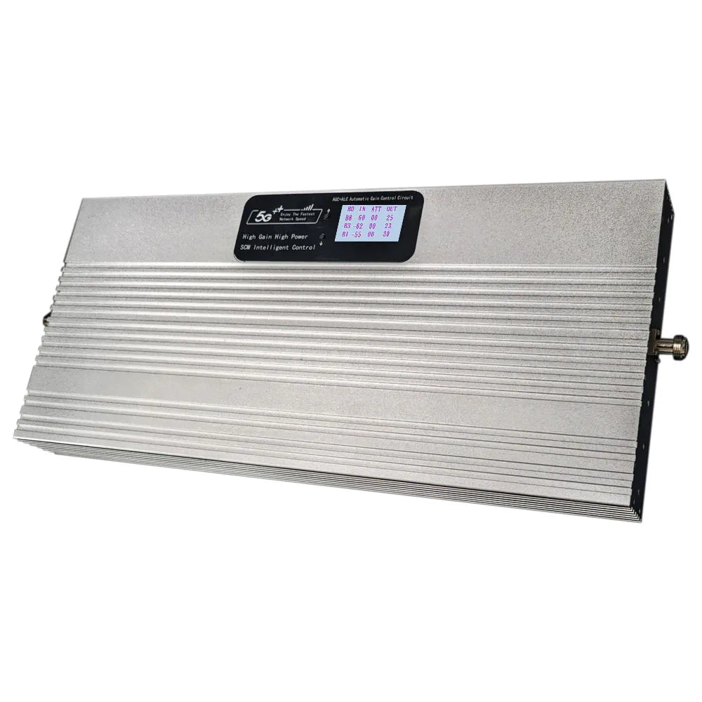 Rural Signal Booster Kit for 3G/4G/5G Calls: 80dB High Gain, 27dBm Power, 800/1800/2100MHz Tri-Band, Covers 3000㎡ Effectively