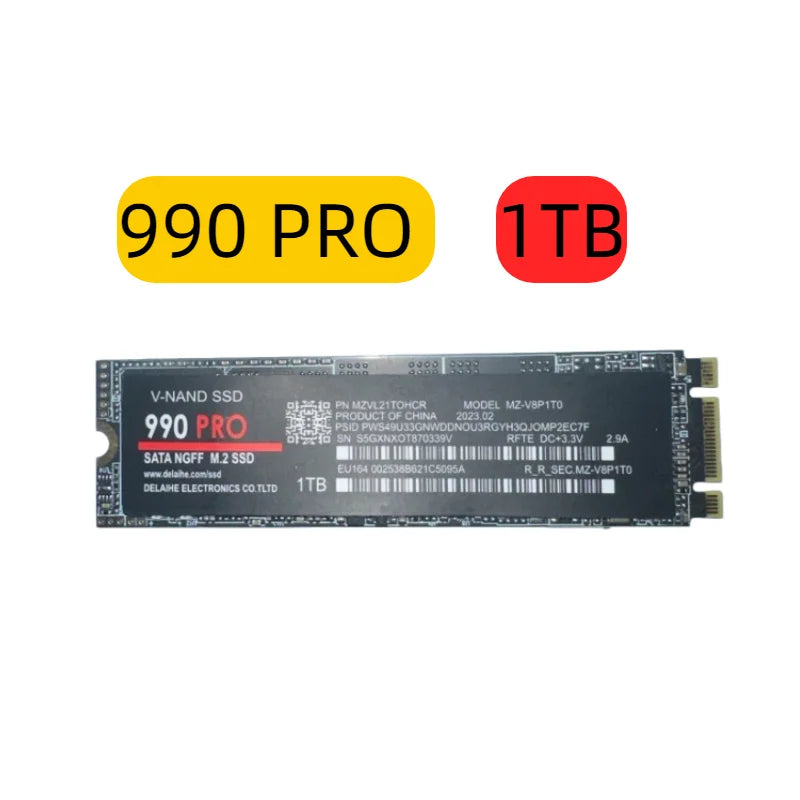 Original 980Pro 990Pro for Laptop Desktop PC SSD Internal Solid State Drive Portable M.2 NGFF PCIe 4.0 High Speed Up to 7400MB/s