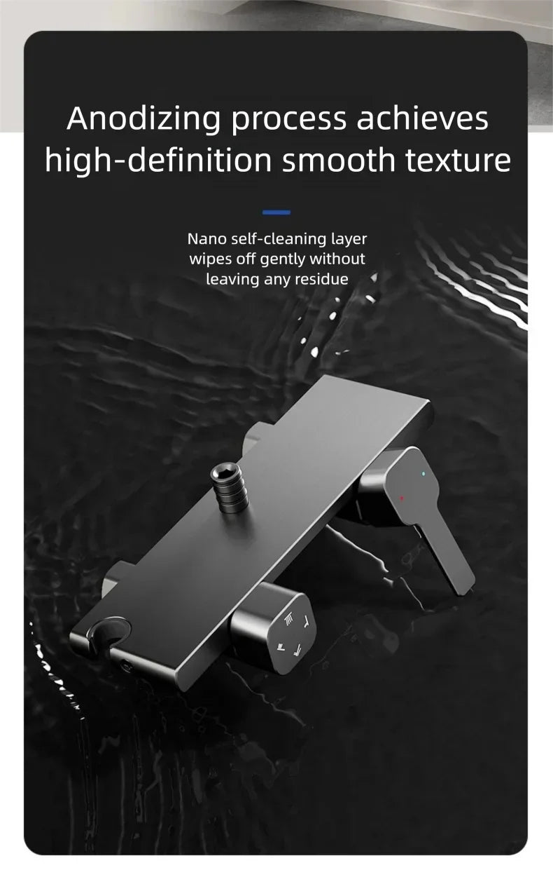 Gray Household MultiFunction Hot and Cold Water Shower Set Hotel Bathroom Bathtub Faucet Pressure Boosting Shower System Set