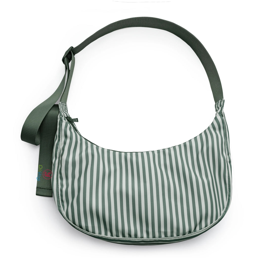 Nylon Medium Crescent Bag for Women Men,Crossbody Bag with Adjustable Strap&Dual Interior Zip Pocket Casual Daily Shoulder Bag