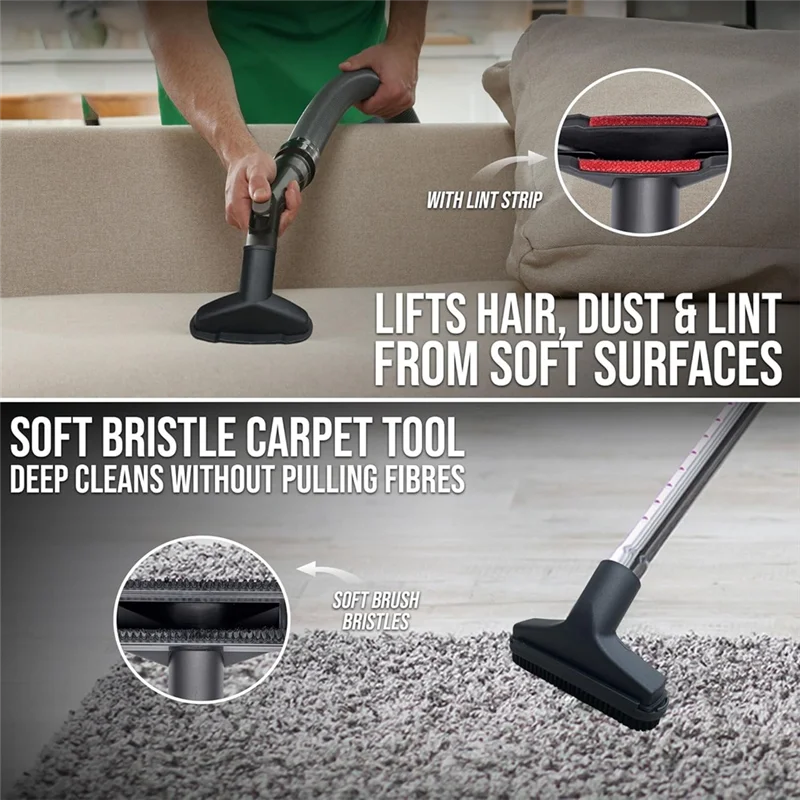 B43C For Henry Hoover Vacuum Cleaner Attachments Set-Head, Crevice, Upholstery Round Brush& Adapter Included