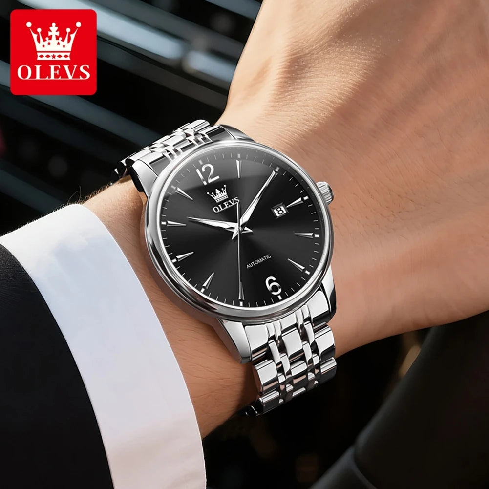 OLEVS 6741 Men Mechanical Watches 2025 New Luxury Automatic Watch Men Sapphire crystal Waterproof Moon Wrist Watch For Men