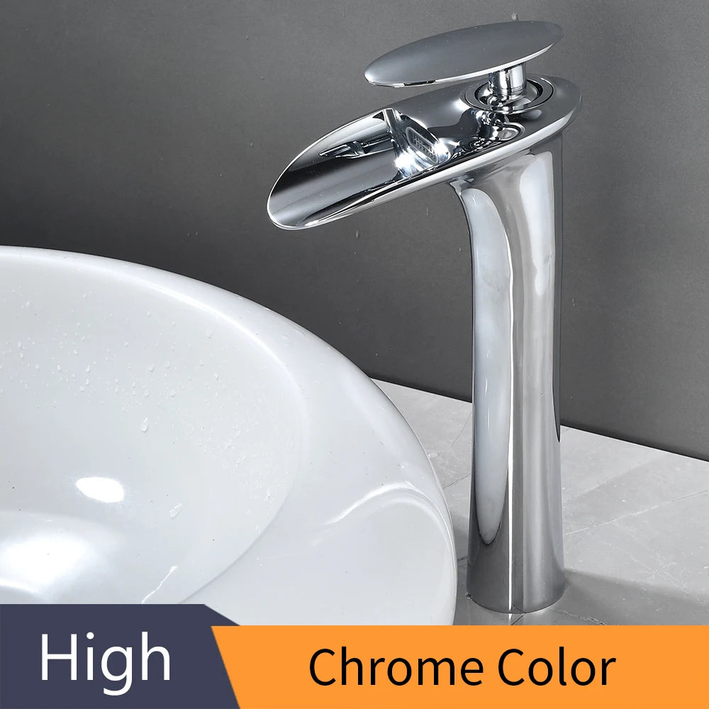 Basin Faucets Modern White Bathroom Faucet Waterfall faucets Single Hole Cold and Hot Water Tap Basin Faucet Mixer Taps 855924