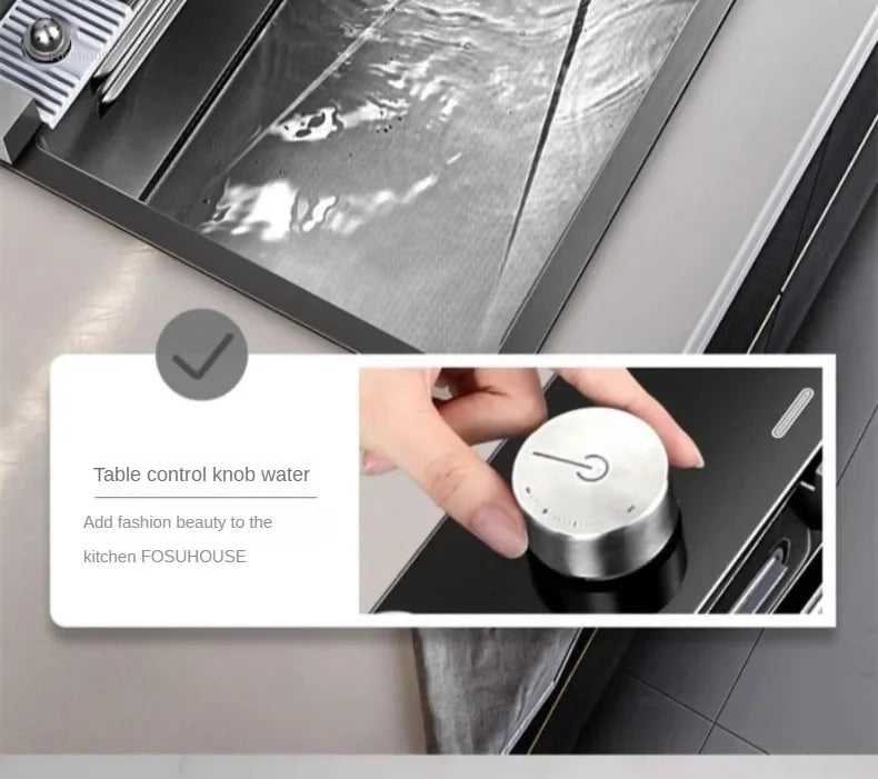Modern Smart Kitchen Sinks Creative Metal Multi-functional Basin Luxury Household Sinks for Apartment Kitchen Rental House