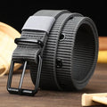Men's Belt Porous Canvas Pin Buckle Leather Belt Outdoor Sports Belt Women's Trendy Eyelet Belt with Jeans Belt for Men Women