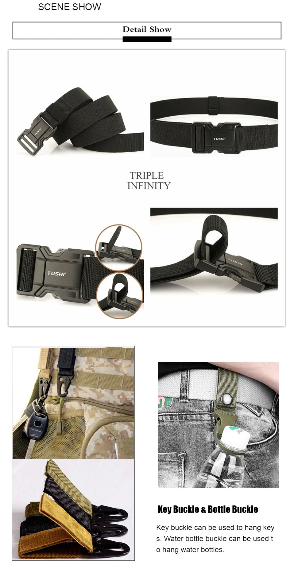 Quick Release Military Tactical Belts With Metal Buckle Durable Elastic Waist Belt Men Outdoor Training Stretch Strap For Pants