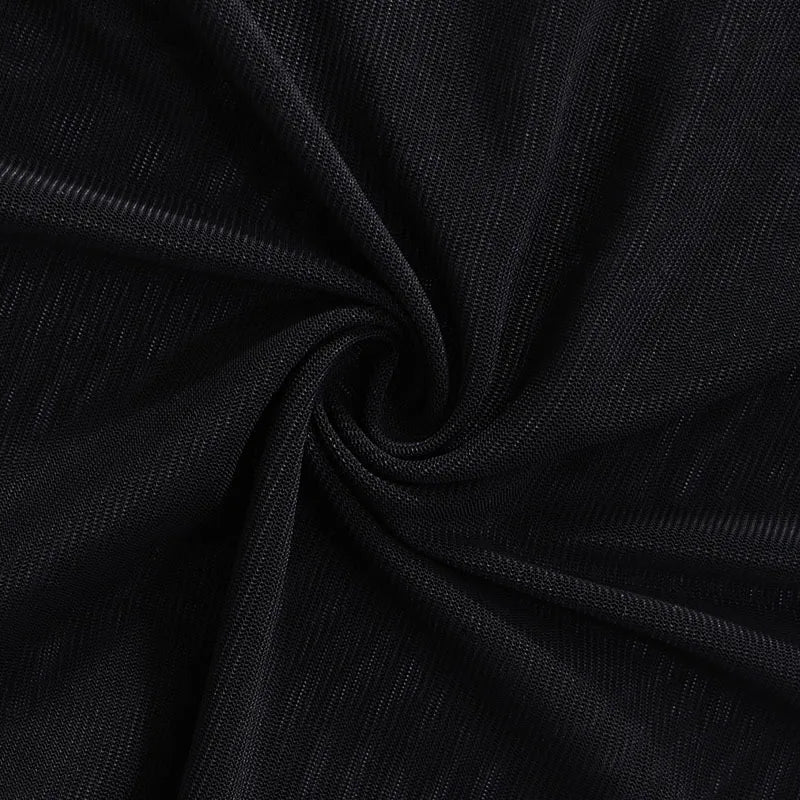 Women's Square Collar Mini Dress Y2K Gauze Long Sleeve Sheer Sexy Night Outfit Clubwear Solid Color