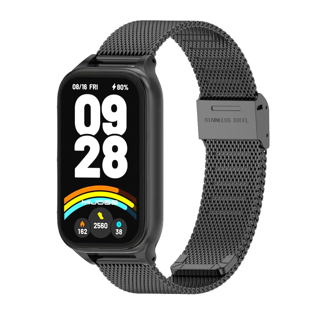 Strap For Mi Band 9 Active Watchband For Xiaomi Smart Band 8 Active Metal Wristband for Mi Band 9 Active correa Stainless Steel