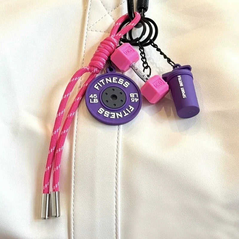 Fitness Keychain for Gym Lovers Premium Gift Sports Enthusiasts Accessories for Workout Bags Water Bottles D-shaped Buckle