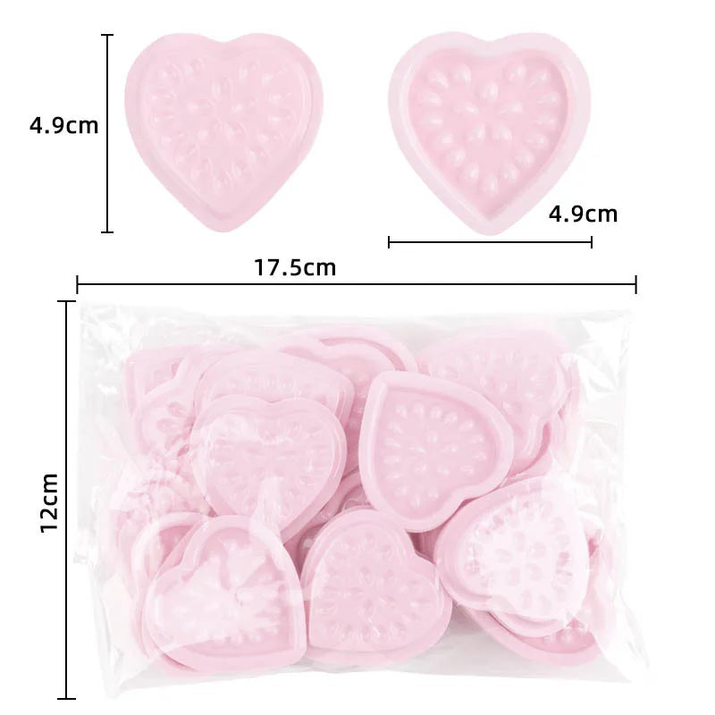 100 pcs Disposable Pvc Heart Shape Flower Holder Sticker Lash Glue Adhesive Pallet For Women Eyelash Extension Makeup Tools