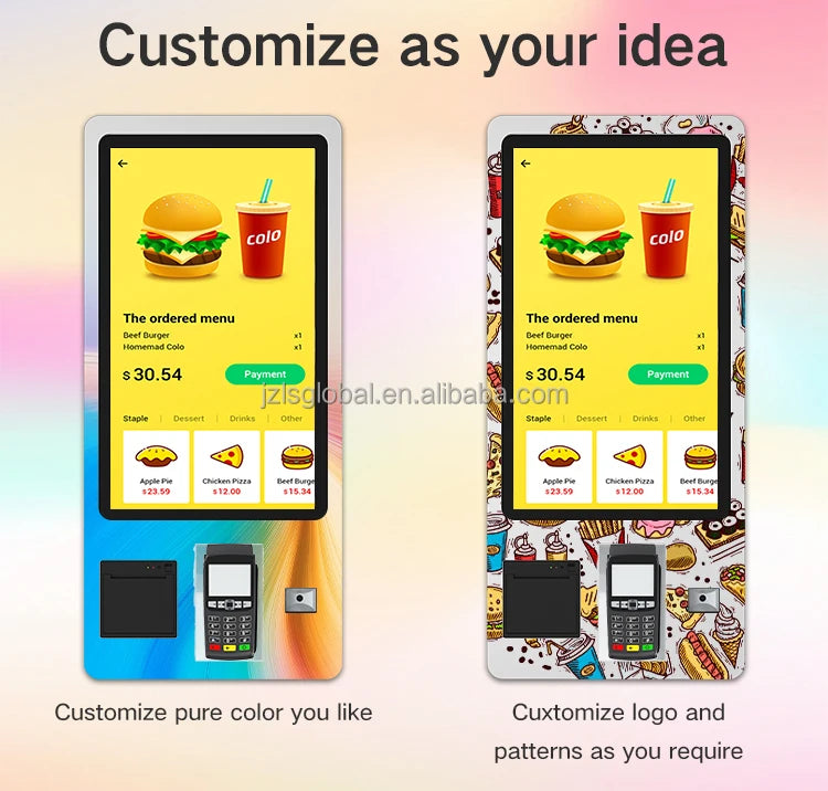 23.6 27 32 Inch Self Order Kiosk Touch Screen  Kiosks Self Service Payment Kiosks Self Payment Kiosk Nfc Payment Terminal