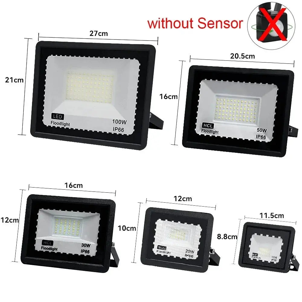 Security Lights Outdoor Motion Sensor Led Pir Floodlight 10W 20W 30W 50W 100W  IP66 Waterproof Outside Wall Light Garden Doorway