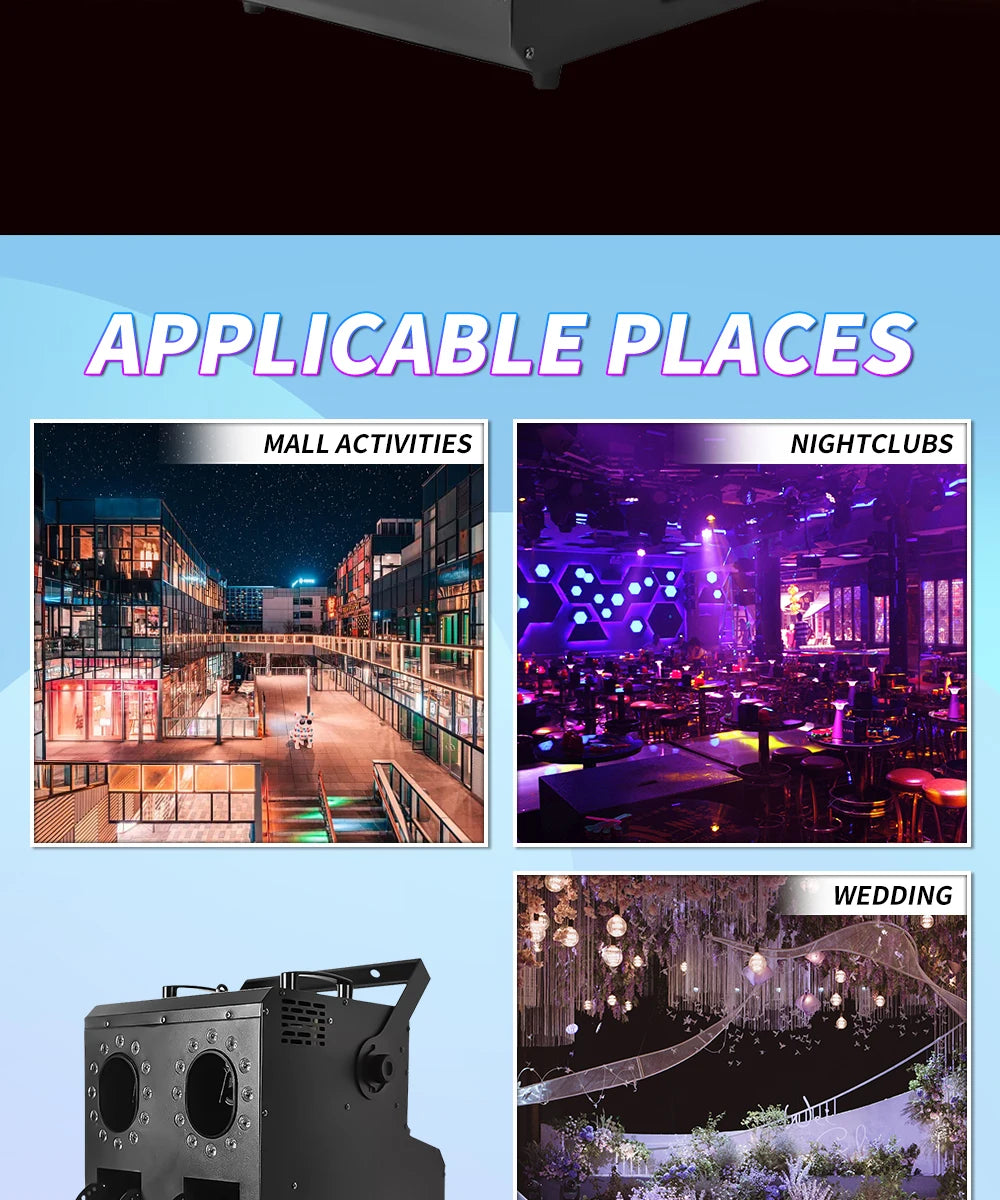 1500W 3000W LED Bubble Fog Machine DMX512 Smoke Fog Bubble Lighting Blower RGBW Stage Event Wedding Party Bar DJ Club