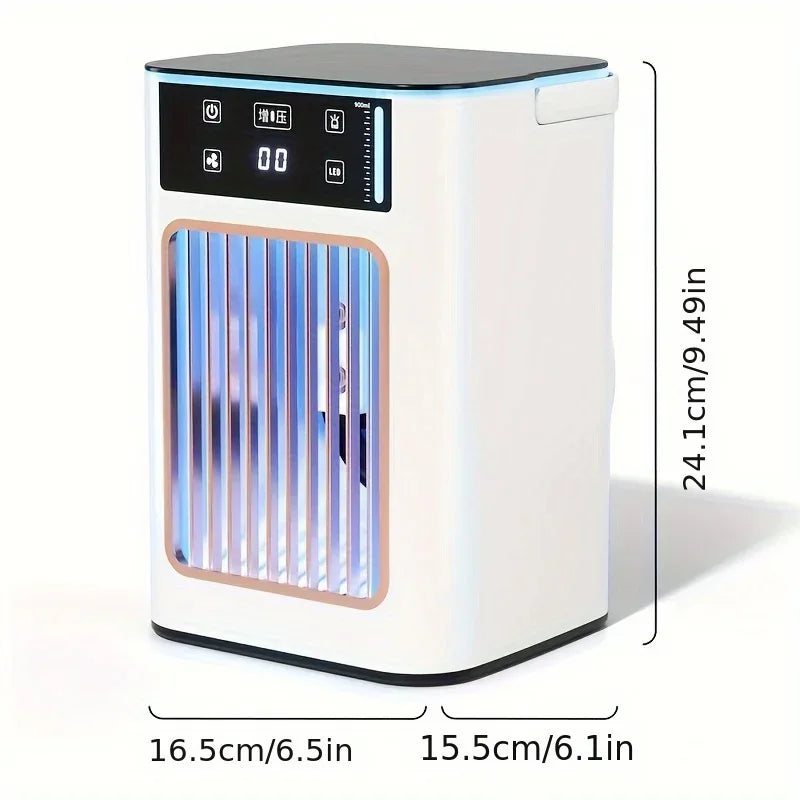 2025 New Upgraded Turbocharged Portable Air Conditioner Fan USB Desktop Air Cooler Household Small Air Humidifier Cooling Fan