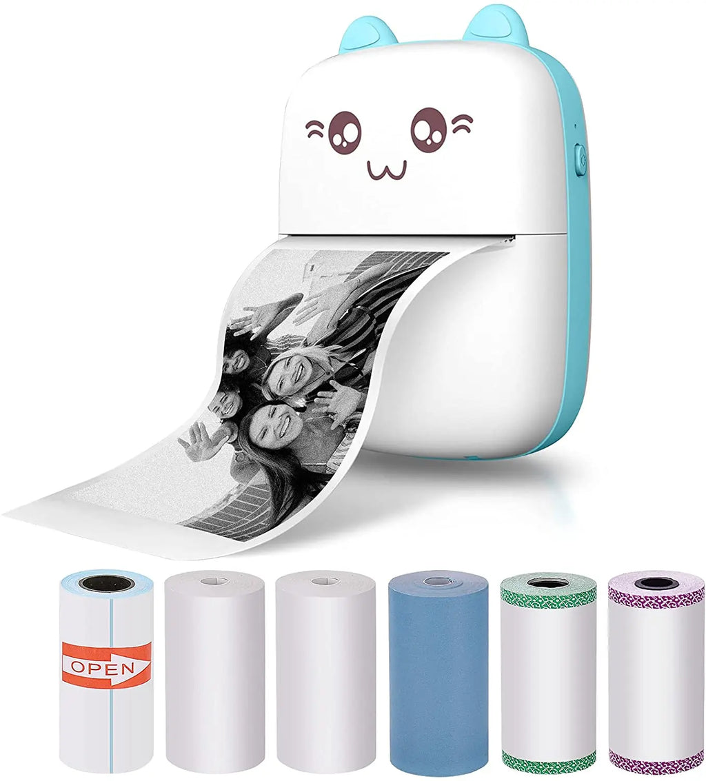 Portable Thermal Printer MINI Wirelessly BT 203dpi Photo Label Memo Wrong Question Printing With USB Cable Imprimante Portable