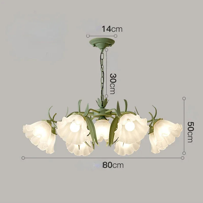 Modern Light Luxury Living Room Chandelier French Creative Lily of The Valley Acrylic Lamp Retro Dining Room Bedroom Lamps