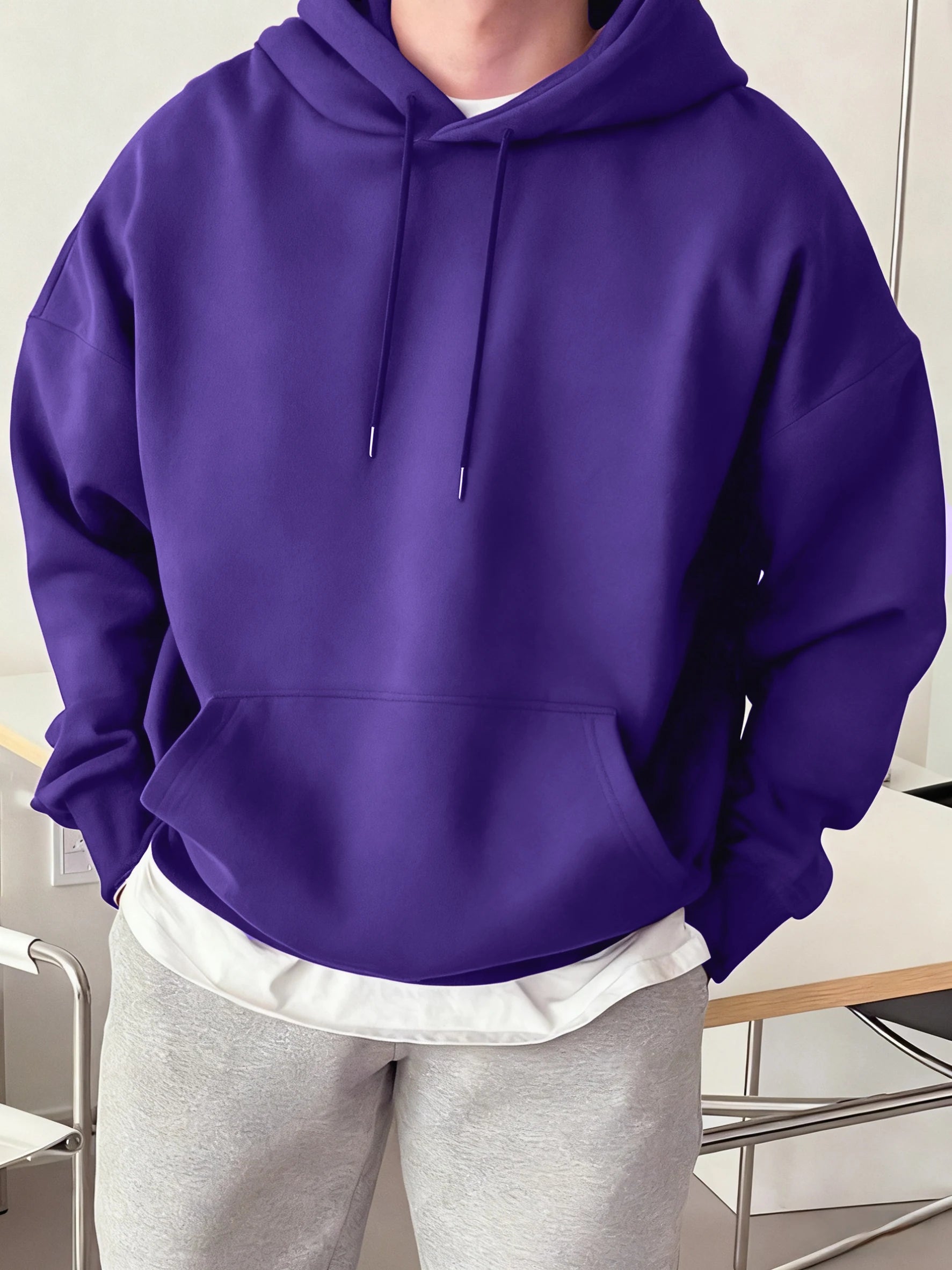 Fashion Solid Sweatshirt Sport Comfy Tracksuit Fleece Autumn Hoodies Man Basics Warm Streetwear Casual Jogging Clothes Unisex