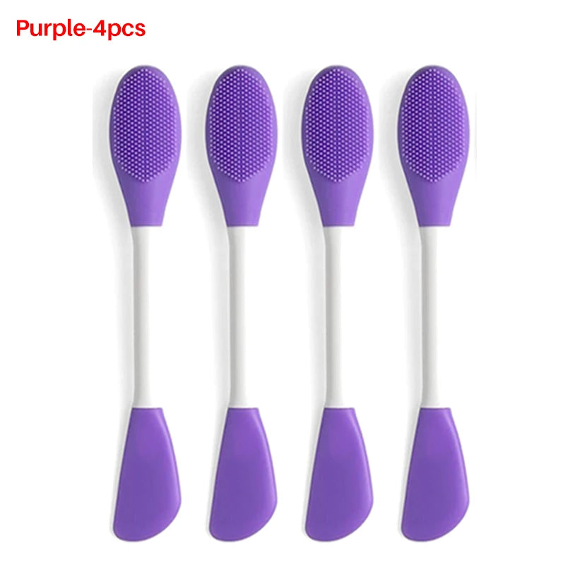 8/4/2pcs Face Brush Set Silicone Facial Mask Applicator Double-head Lotion Spatula Blackhead Face Lip Exfoliator Skin Care Tools
