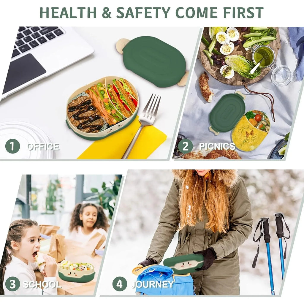 Plastic Bento Box with 1 Compartment Cold Heat Insulated Lunch Storage Box Kids School Bento Box Food Prep Container 27Oz