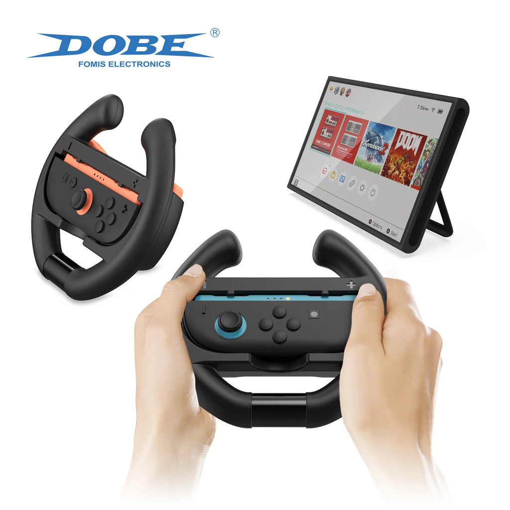 For Switch2 4-In-1 Steering Racing Wheel Controller Grip Left and Right Jon-Con Accessories 2 Hand Holder for Mario Kart World