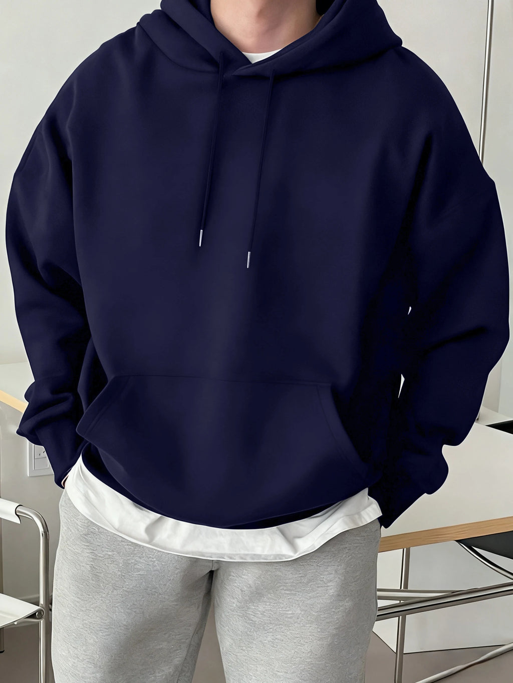 Fashion Solid Sweatshirt Sport Comfy Tracksuit Fleece Autumn Hoodies Man Basics Warm Streetwear Casual Jogging Clothes Unisex
