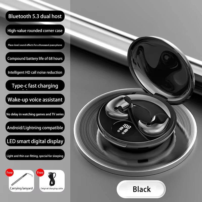 Lenovo Invisible Sleep Headset With Mic Wireless Bluetooth Earphone Ipx5 Waterproof Ultra-Compact HiFi Stereo Sports Earbuds