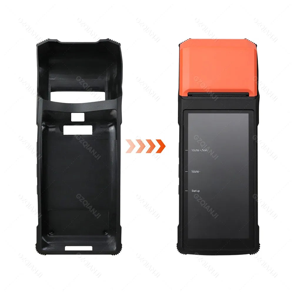 4G Android 13 Handheld Terminal POS Printer 58mm Thermal Printing, 1D/2D Barcode Scanner for Small Business & Protective Case