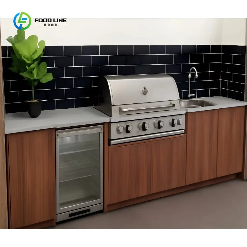 Outdoor BBQ Kitchen Cabinets Island Luxury Modular Stainless Steel Outdoor Kitchens Furniture Garden BBQ Customized