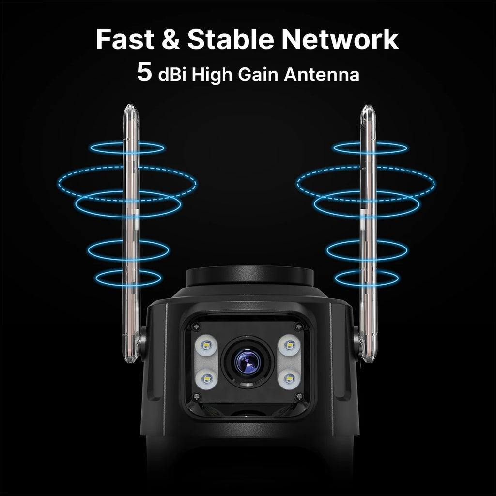 4K 8MP HD Wifi PTZ Camera Outdoor 4MP Dual Lens Dual Screen AI Auto Tracking IP Camera CCTV Audio Video Surveillance P2P iCSee