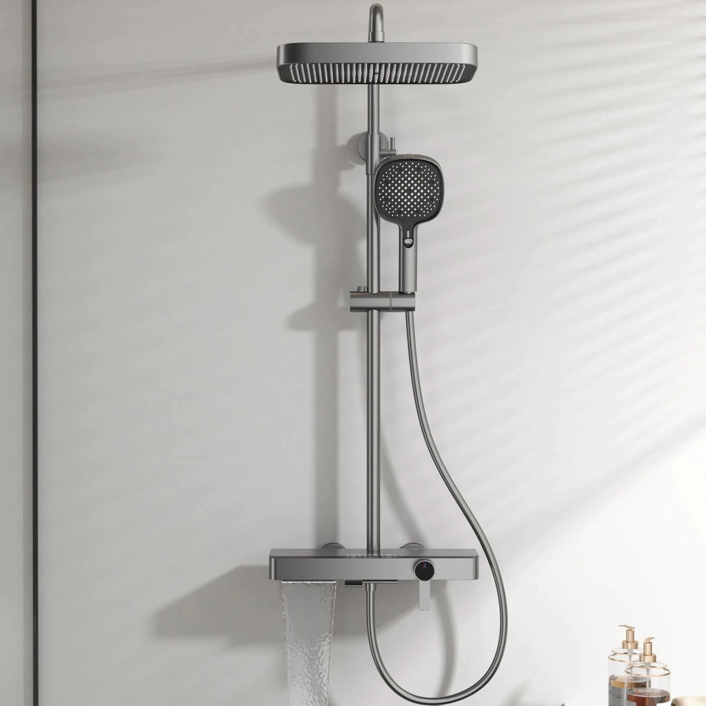 Newly Hot Cold Piano Bathroom Shower Set Quality Brass Bathroom Faucet Accessories Rain Shower Head Piano Bath Shower System