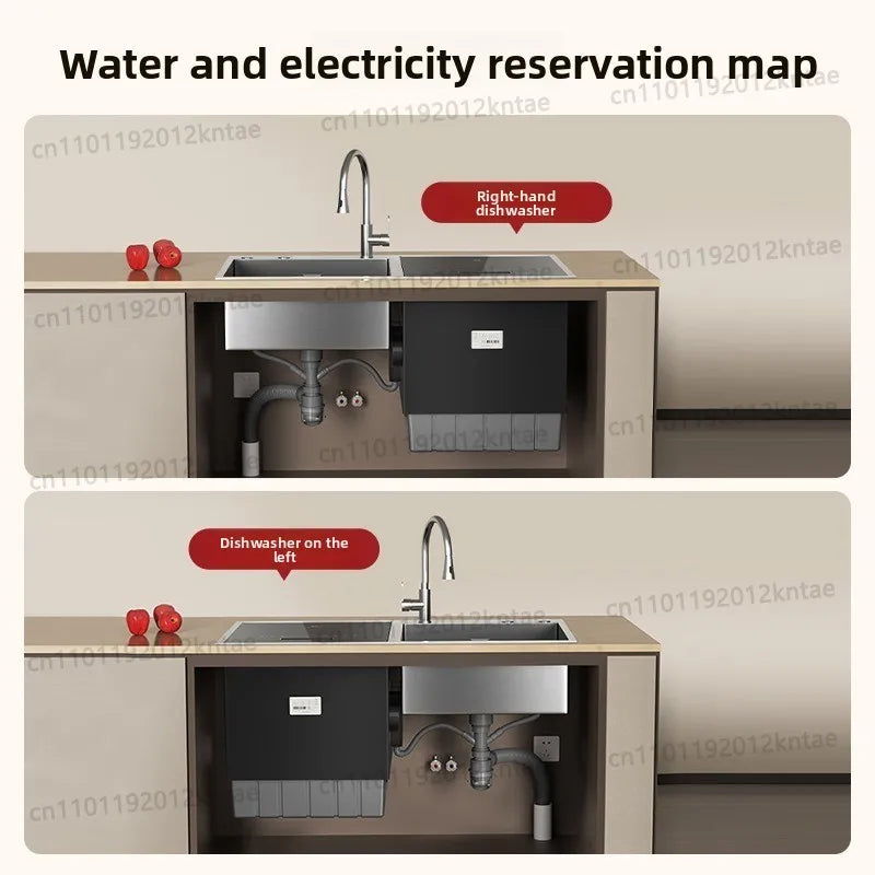 Integrated sink, dishwasher, integrated fully automatic kitchen, embedded washing fruits and vegetables