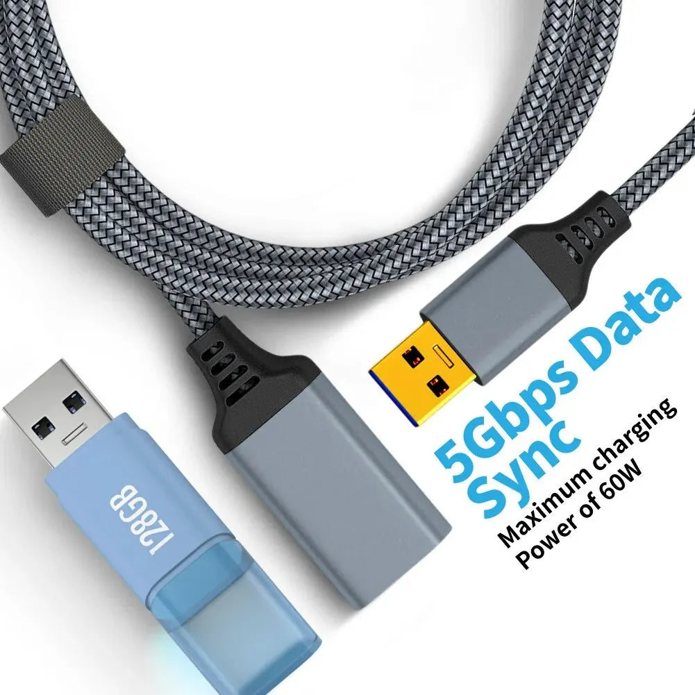 USB 3.0 Male-To-Female Extension Cable High-Speed Transmission Data Cable For Computer Camera Printer TV Extension Braided Cable