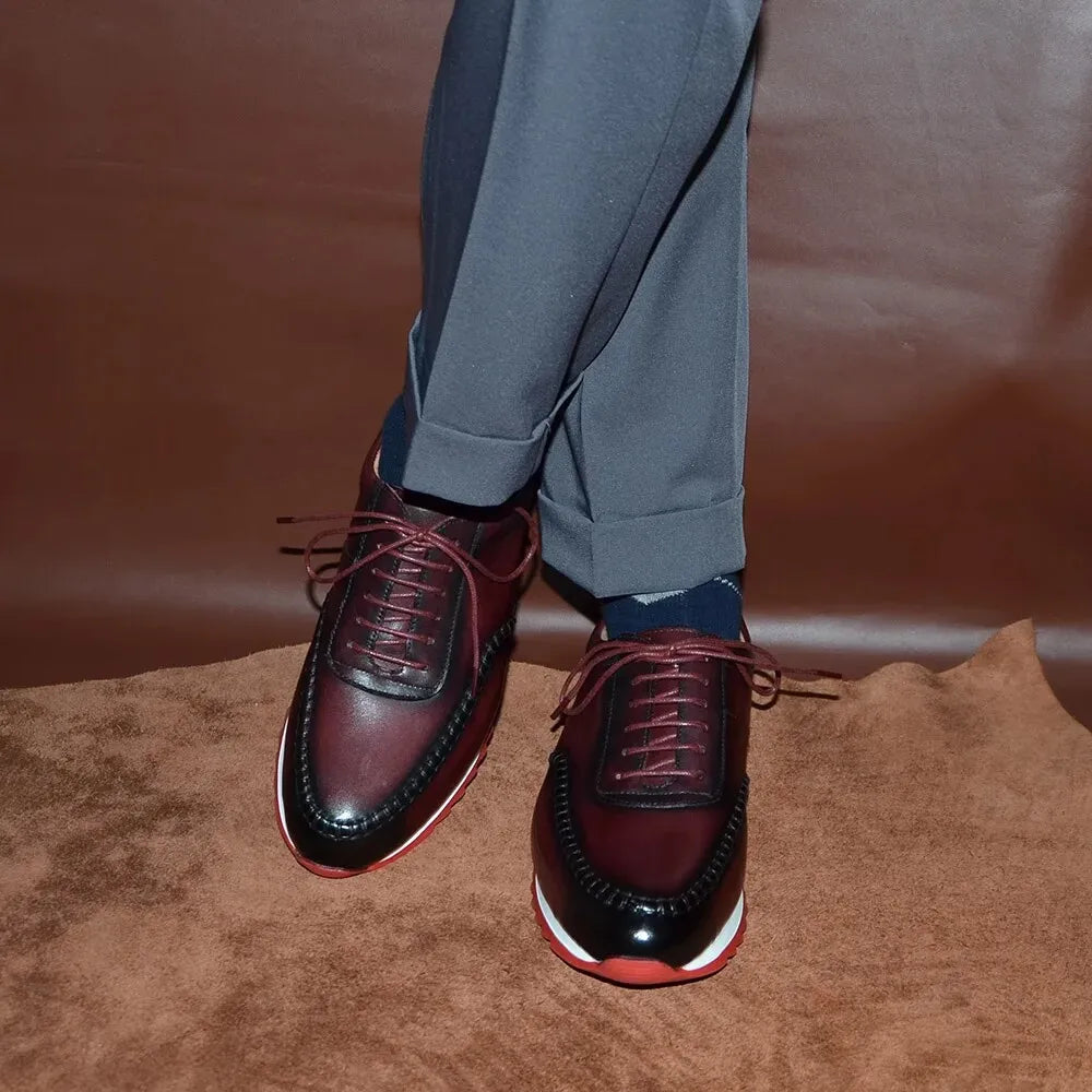 Men Shoes British Genuine Leather Shoes Comfortable Autumn 2026 New Lace Up Casual Shoes Crocodile Pattern Outdoor Men Sneakers