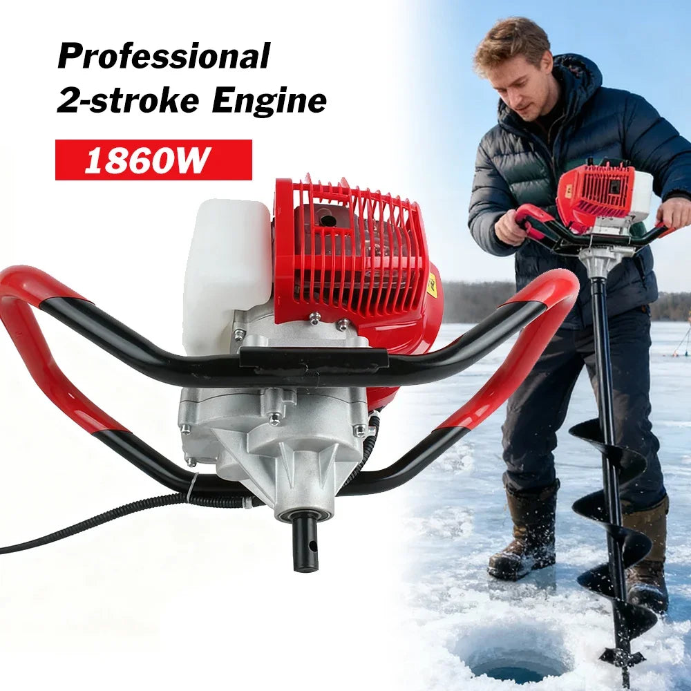2 stroke Petrol Post Hole Digger Powerful Earth Auger Soil Drilling Machine Handheld Earth Drill for Digging Holes Earth Drill