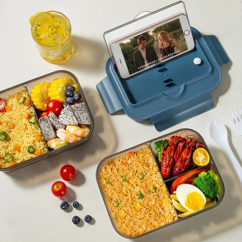Food-grade Lunch Boxes Home Children's Compartments Bento Box Can Be Heated Microwave Oven Student Rectangle Plastic Lunch Boxes