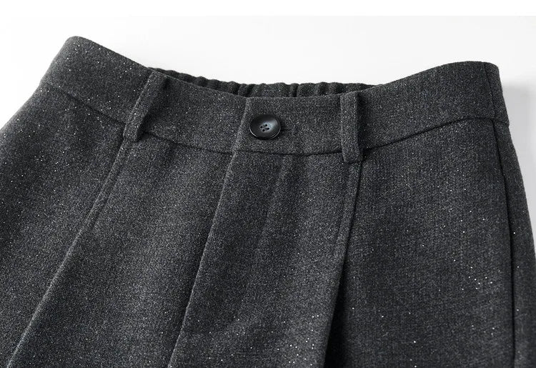 SENTUBILA Women's 2 Piece Pants Set 2026 New O Neck Waistcoat Straight Pant Winter Office Lady Wool Blend Female Suit 154ZA6093
