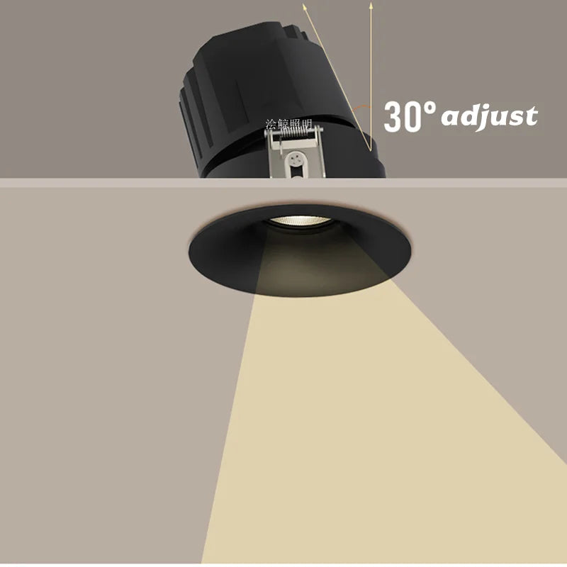 2025 New type LED curved surface spotlights, anti-glare downlights, living room and bedroom ceiling lights for indoor lighting