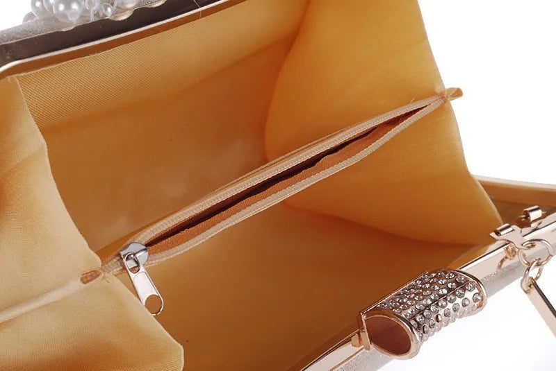 Women's Diamond Dinner Bag Portable Party Banquet Pearl Cheongsam Dress Fashion Rhinestone Handheld Clutch Bag Bolsas Grife Luxo