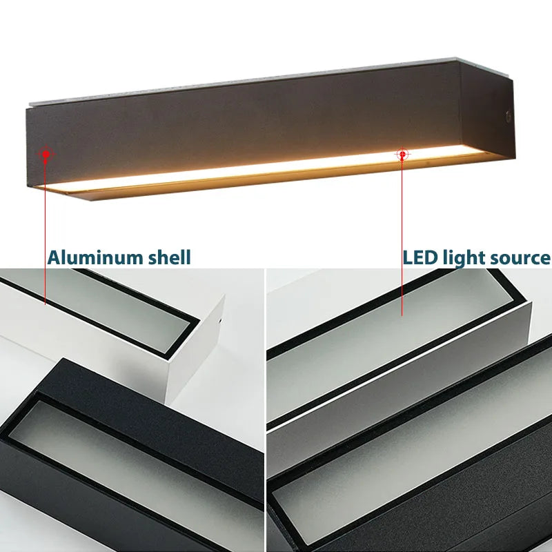 LED Outdoor Porch Wall Sconces Aluminum Exterior Wall Light Fixtures IP65 Waterproof Lamp for House Patio Doorway Garage Decorat