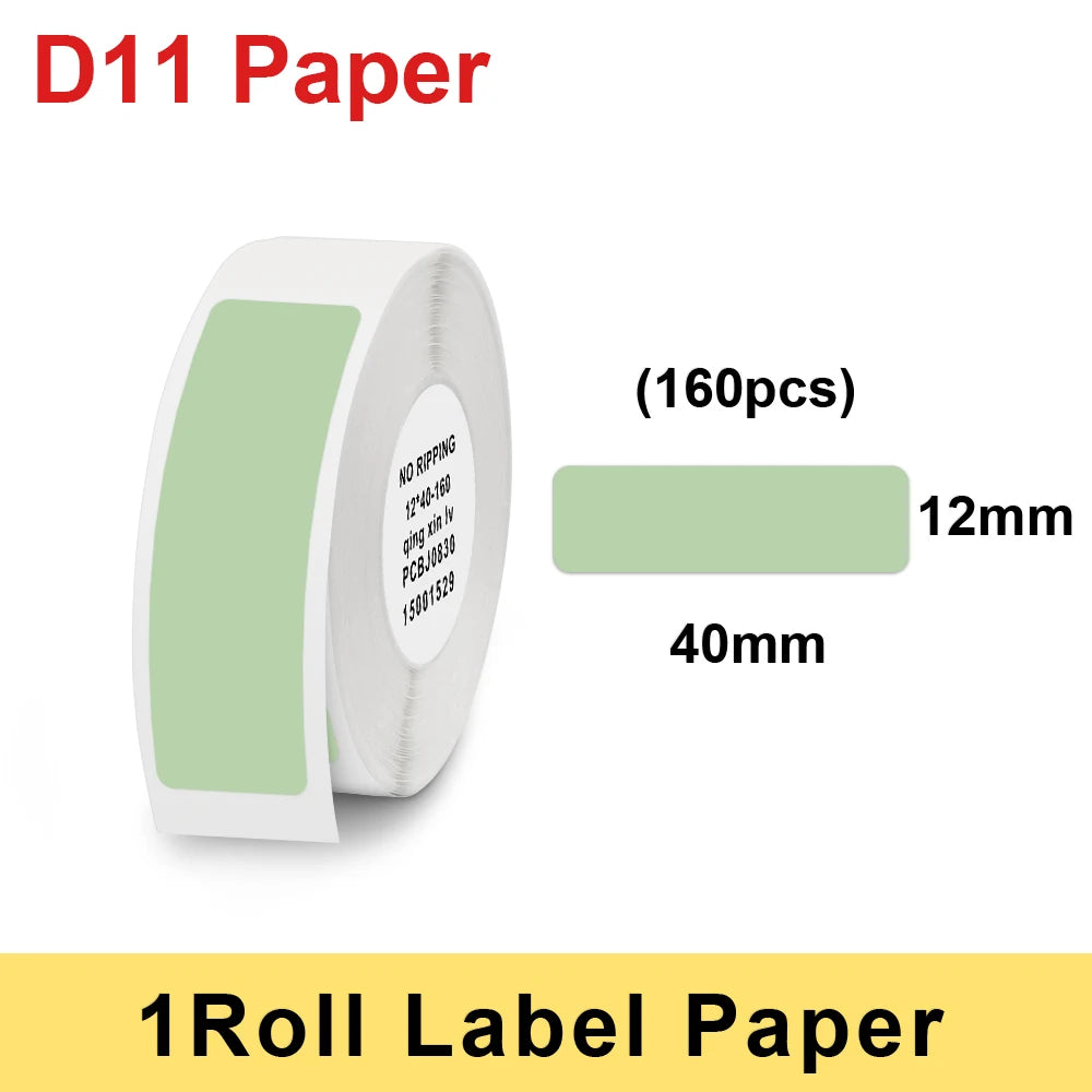 1Roll Niimbot D11 D101 D110 H1 Label Sticker Paper Rolls Various sizes of White Color Rolls