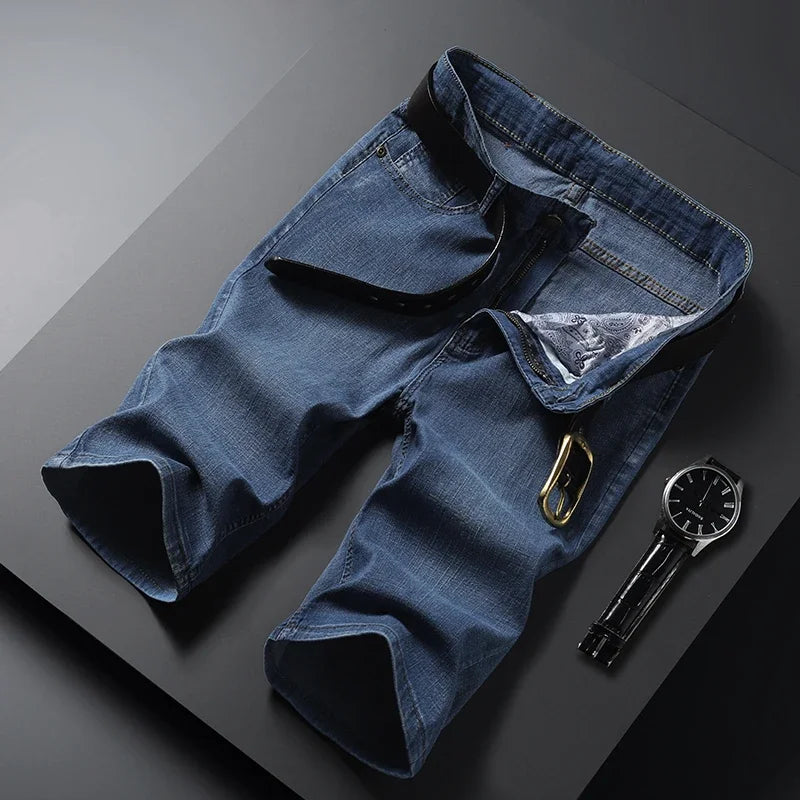 Men Classic Style Men's Slim Denim jorts Summer New Business Fashion Thin Stretch Short Casual jorts Male